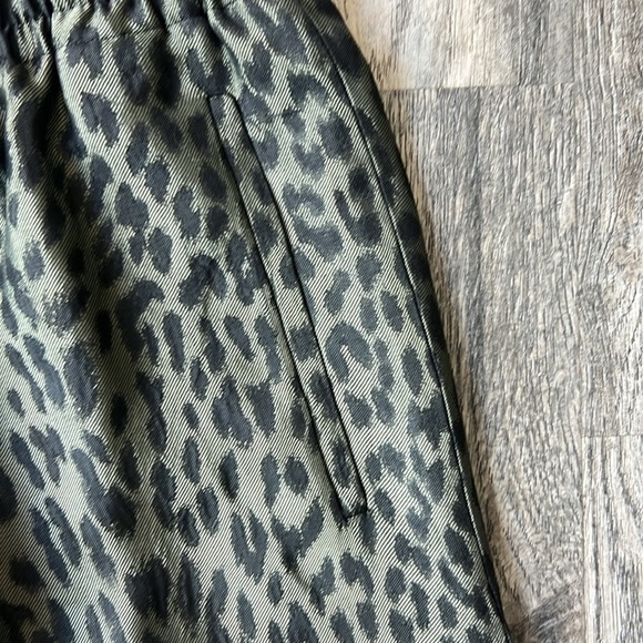Zadig and Voltaire Pants Green Pomy Leopard Print Pants Size 4 Pull On Style - Picture 4 of 11